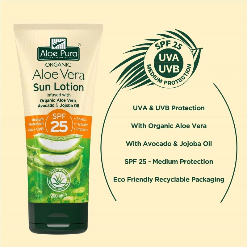 Aloe Pura Aloe Vera Sun Lotion SPF25 5 Aloe Pura Aloe Vera Sun Lotion SPF25 - Image 3