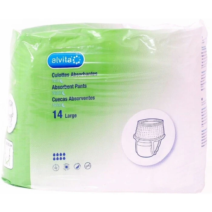 Alvita Incontinence Absorbent Pants Night Large 3 Alvita Incontinence Absorbent Pants Night Large