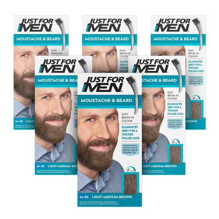 Just For Men Moustache & Beard Light-Medium Brown Hair Dye M-30 3 Just For Men Moustache & Beard Light-Medium Brown Hair Dye M-30