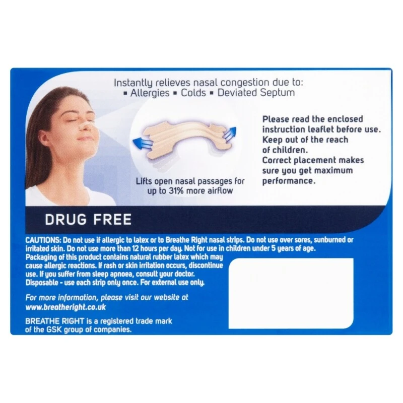 Breathe Right Congestion Relief Nasal Strips Original Large 4 Breathe Right Congestion Relief Nasal Strips Original Large - Image 2