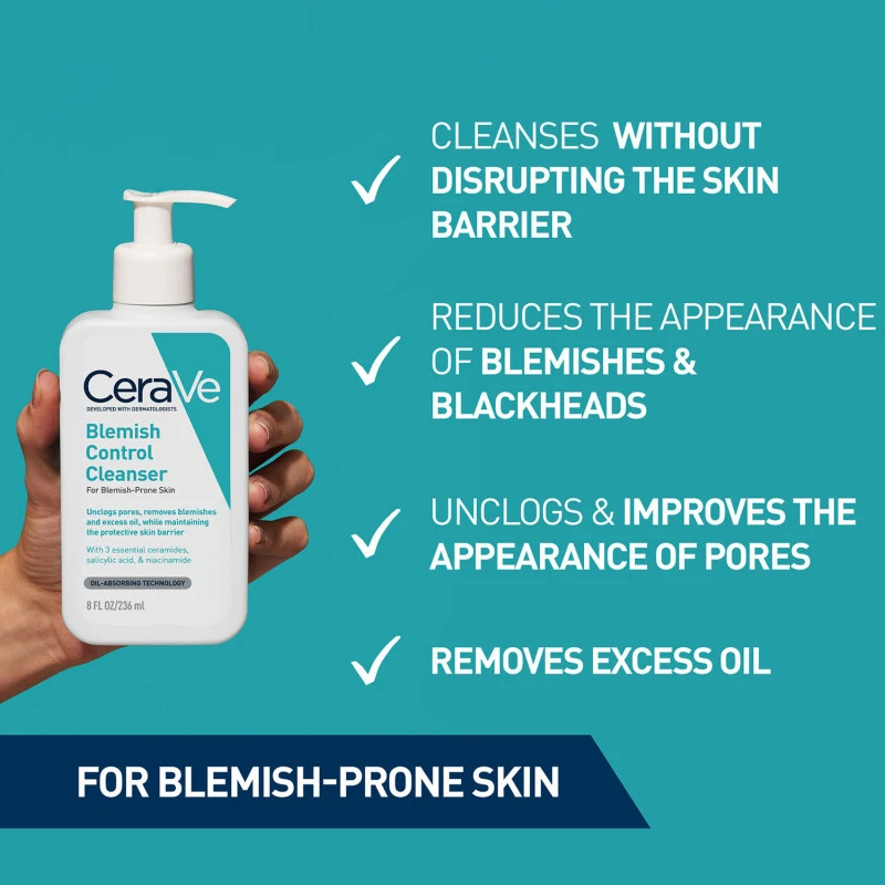 CeraVe Blemish Control Cleanser For Blemish-Prone Skin 5 CeraVe Blemish Control Cleanser For Blemish-Prone Skin - Image 3