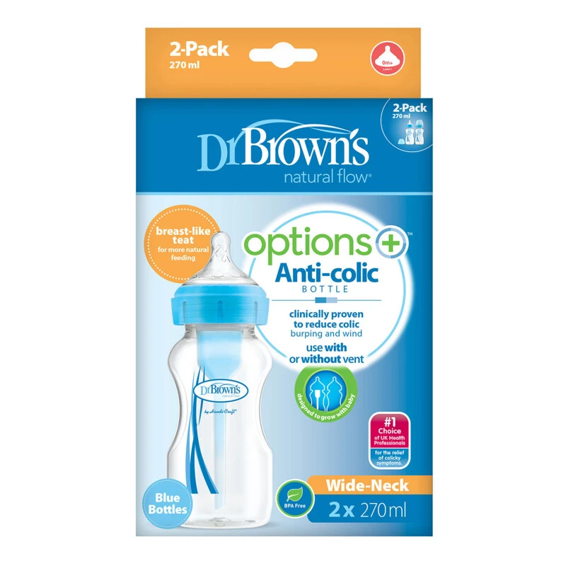 Dr Brown's Options+ Anti-Colic Bottles Blue 3 Dr Brown's Options+ Anti-Colic Bottles Blue