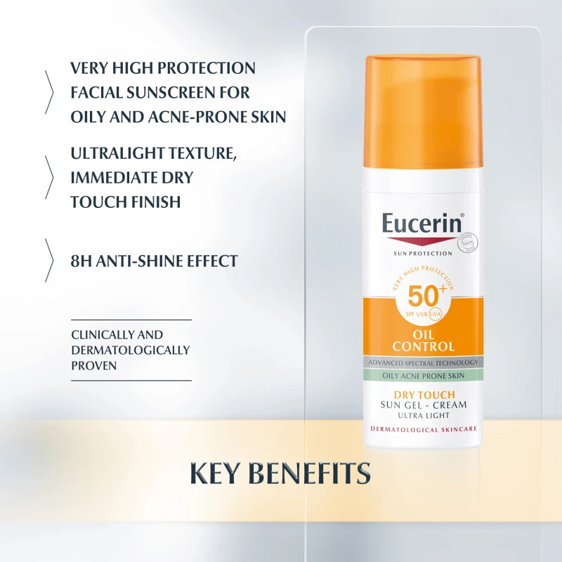 Eucerin Oil Control Sun-Gel Cream Dry Touch SPF50 5 Eucerin Oil Control Sun-Gel Cream Dry Touch SPF50 - Image 3