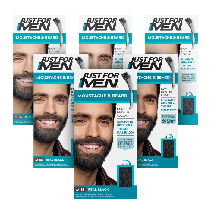 Just For Men Moustache & Beard Real Black Hair Dye M-55 3 Just For Men Moustache & Beard Real Black Hair Dye M-55