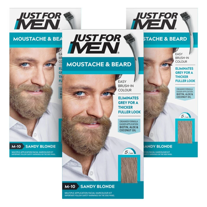Just For Men Moustache & Beard Sandy Blonde Hair Dye M-10 3 Just For Men Moustache & Beard Sandy Blonde Hair Dye M-10