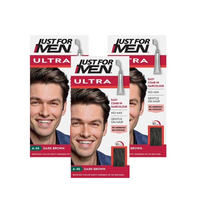 Just For Men Ultra Hair Dye Dark Brown A-45 3 Just For Men Ultra Hair Dye Dark Brown A-45