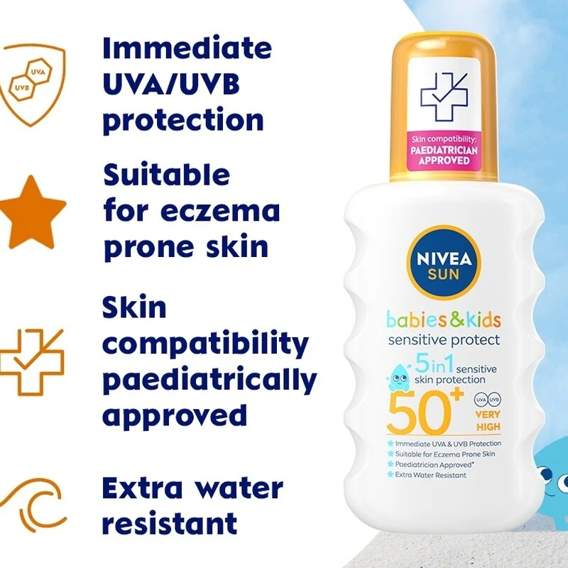 Nivea Sun Babies & Kids Sensitive Protect Spray SPF50+ 5 Nivea Sun Babies & Kids Sensitive Protect Spray SPF50+ - Image 3