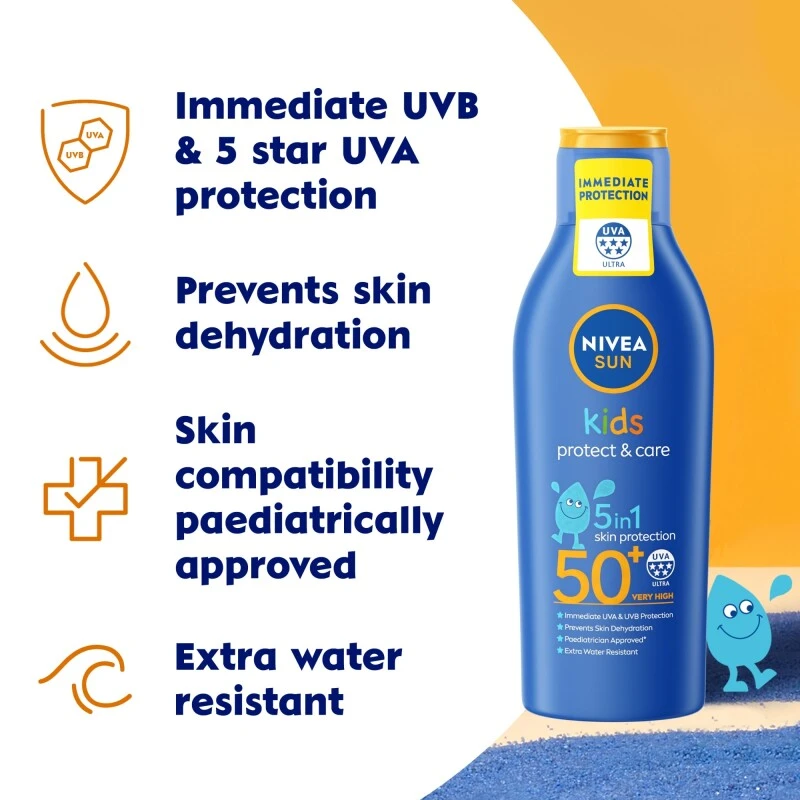 Nivea Sun Kids Protect & Care Lotion SPF50+ 4 Nivea Sun Kids Protect & Care Lotion SPF50+ - Image 2