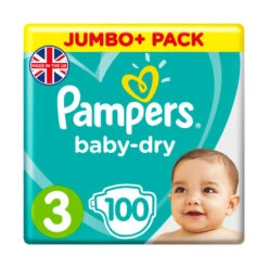 Pampers® Pampers Baby-Dry Size 3 Nappies Jumbo Pack -Health Care Store Pampers Baby Dry Size 3 Nappies 2