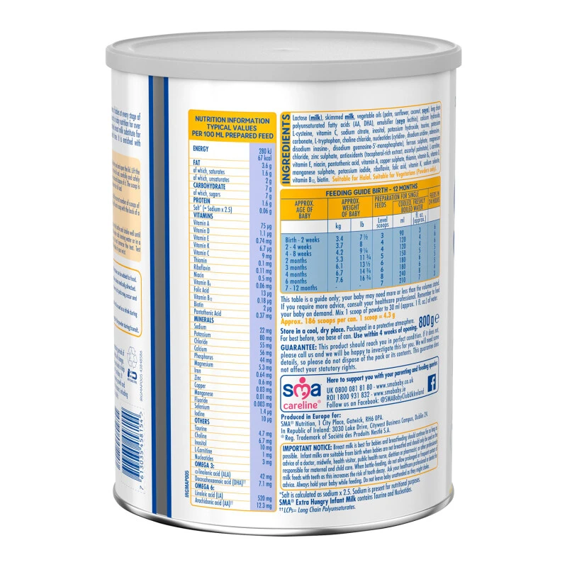 SMA Extra Hungry Infant Milk From Birth 4 SMA Extra Hungry Infant Milk From Birth - Image 2